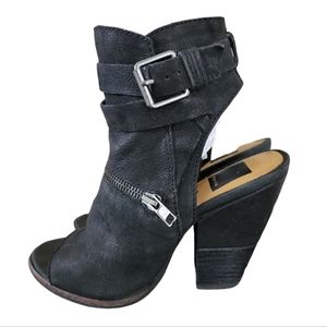 Dolce Vita Ankle Black Boots | Bootie Open Toe | Block Heels